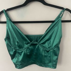 Amazon green bustier top